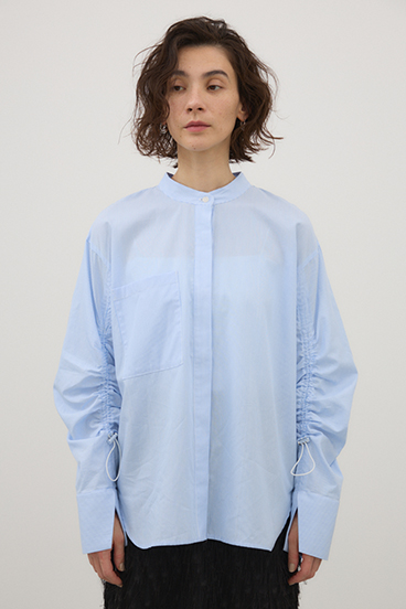 【crie conforto】シャーリングスリーブシャツ 詳細画像