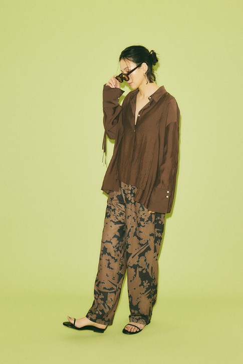 【crie conforto】スリーブスラッシュシアーシャツ 詳細画像