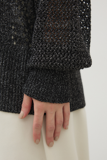 【crie conforto】プレッツェルパターンメッシュカーディガン 詳細画像