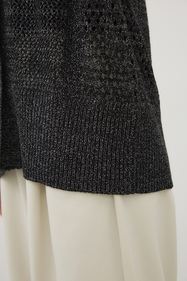 【crie conforto】プレッツェルパターンメッシュカーディガン 詳細画像