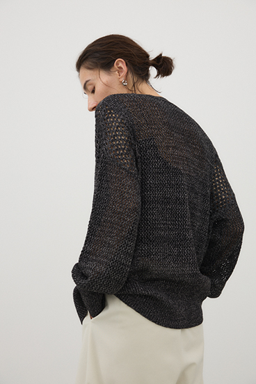 【crie conforto】プレッツェルパターンメッシュカーディガン 詳細画像