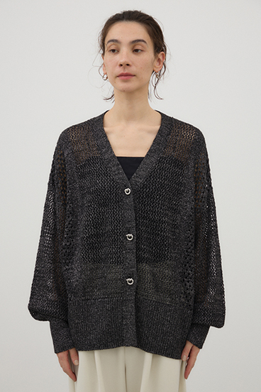 【crie conforto】プレッツェルパターンメッシュカーディガン 詳細画像