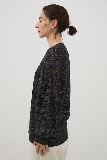 【crie conforto】プレッツェルパターンメッシュカーディガン 詳細画像