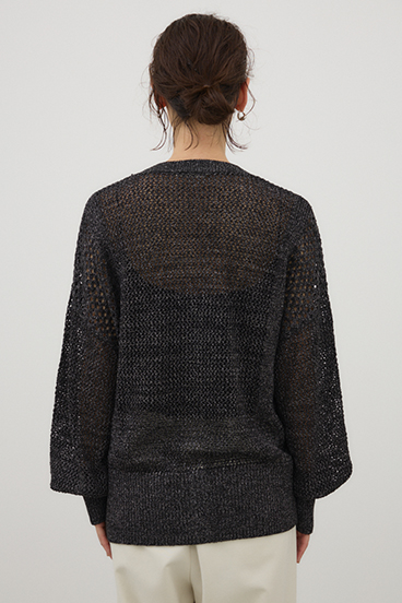 【crie conforto】プレッツェルパターンメッシュカーディガン 詳細画像