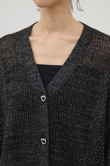 【crie conforto】プレッツェルパターンメッシュカーディガン 詳細画像