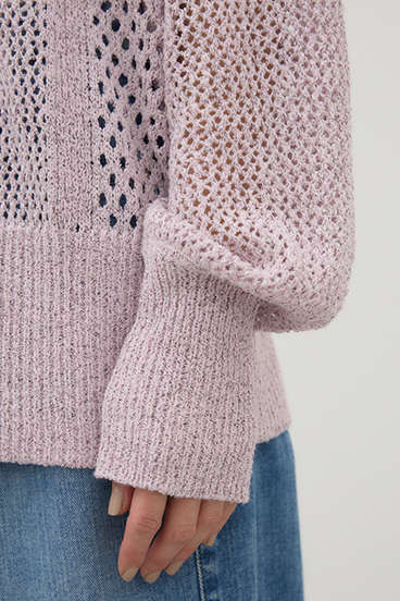 【crie conforto】プレッツェルパターンメッシュカーディガン 詳細画像