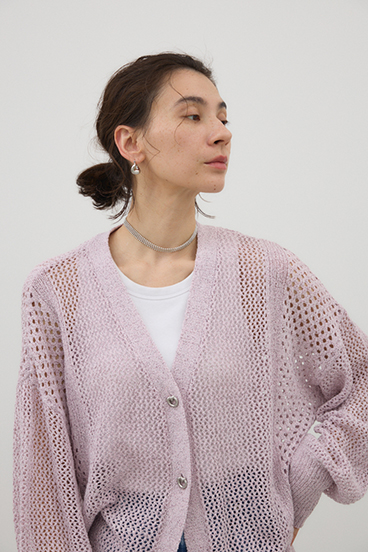 【crie conforto】プレッツェルパターンメッシュカーディガン 詳細画像