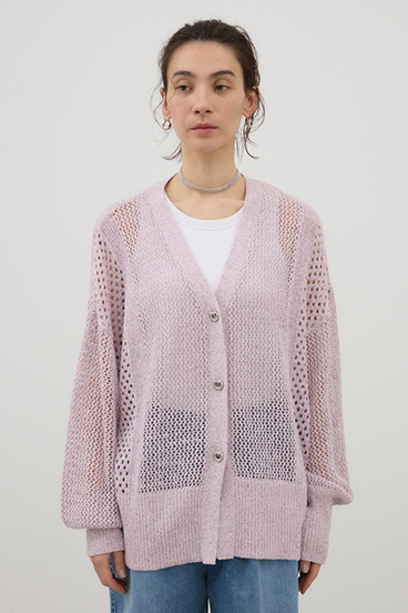 【crie conforto】プレッツェルパターンメッシュカーディガン 詳細画像