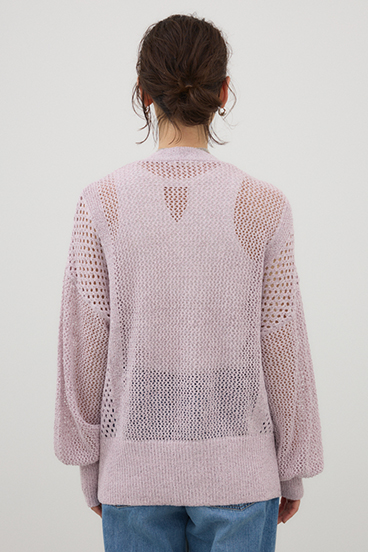 【crie conforto】プレッツェルパターンメッシュカーディガン 詳細画像