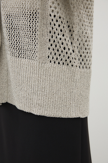 【crie conforto】プレッツェルパターンメッシュカーディガン 詳細画像