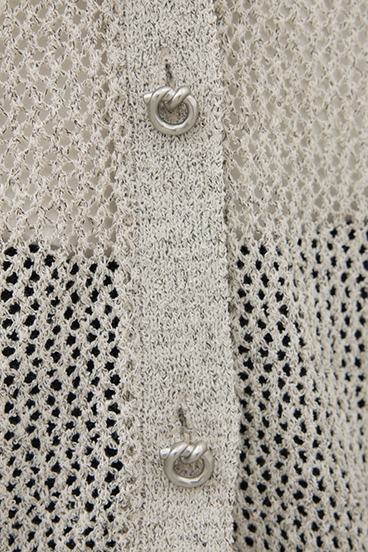 【crie conforto】プレッツェルパターンメッシュカーディガン 詳細画像