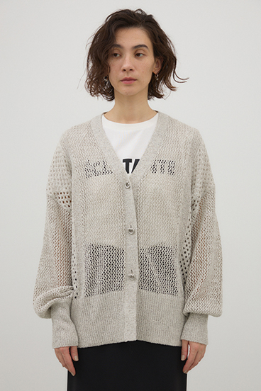 【crie conforto】プレッツェルパターンメッシュカーディガン 詳細画像