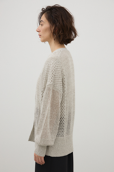 【crie conforto】プレッツェルパターンメッシュカーディガン 詳細画像