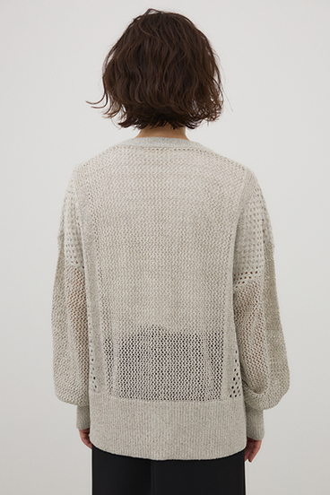 【crie conforto】プレッツェルパターンメッシュカーディガン 詳細画像