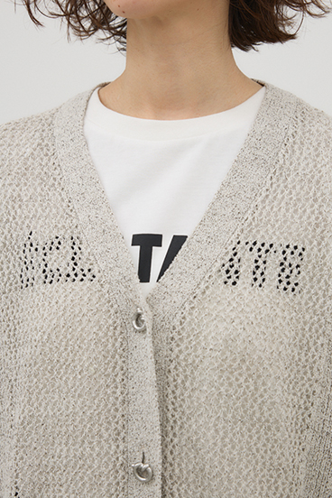 【crie conforto】プレッツェルパターンメッシュカーディガン 詳細画像