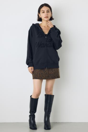 AZUL DENIM レオパードクロスミニスカート 詳細画像