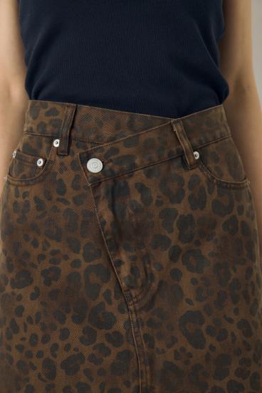 AZUL DENIM レオパードクロスミニスカート 詳細画像