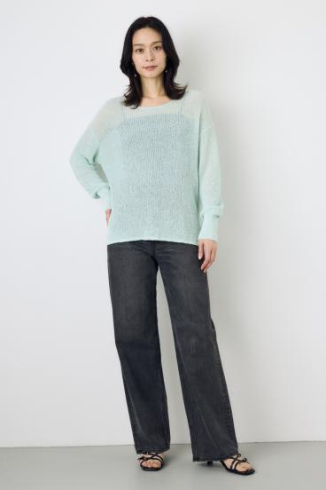 AZUL DENIM ハイウエストワイドデニム 詳細画像