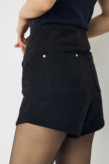 フェイクスエードハイウエストボタンショートパンツ 詳細画像