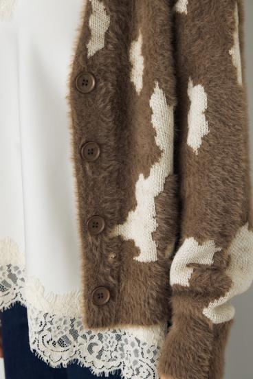 柄アソートニットカーディガン 詳細画像