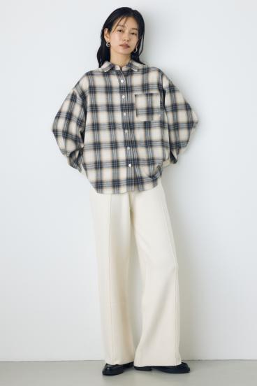 【AW先行アイテム】格上げニットワイドパンツ 詳細画像