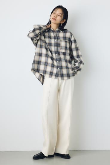 【AW先行アイテム】格上げニットワイドパンツ 詳細画像