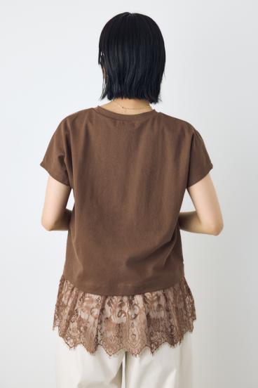 【接触冷感】裾レースドッキングトップス 詳細画像