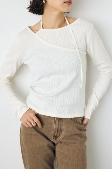 アシンメトリーフェイクレイヤードトップス