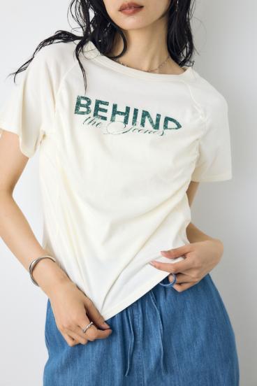 フロントギャザーカラーロゴTシャツ 詳細画像