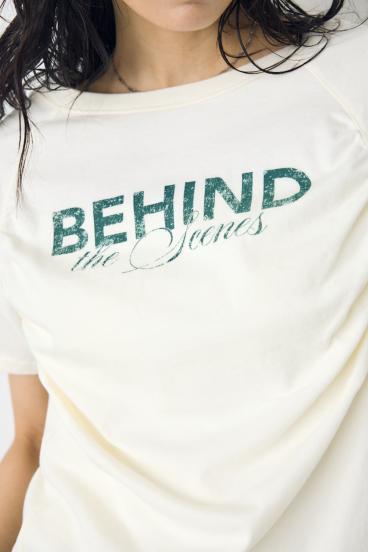フロントギャザーカラーロゴTシャツ 詳細画像