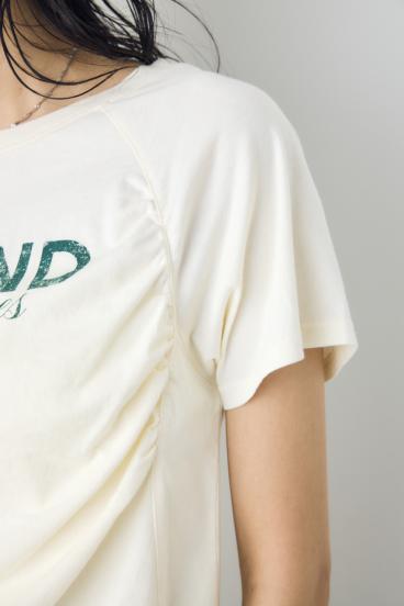 フロントギャザーカラーロゴTシャツ 詳細画像