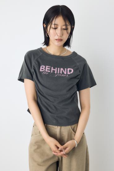 フロントギャザーカラーロゴTシャツ