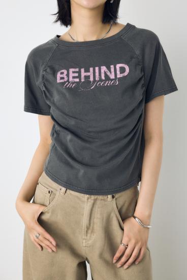 フロントギャザーカラーロゴTシャツ 詳細画像