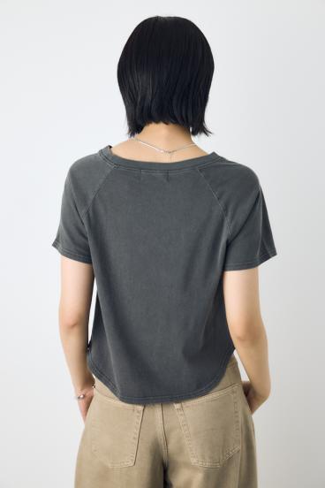 フロントギャザーカラーロゴTシャツ 詳細画像