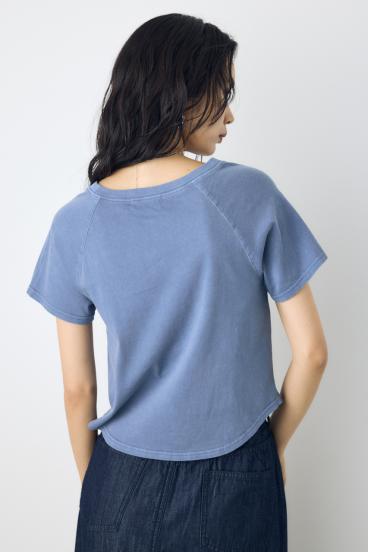 フロントギャザーカラーロゴTシャツ 詳細画像