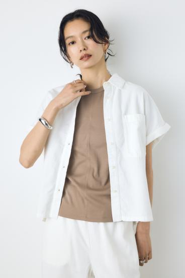 ライトオンスデニムロールアップシャツ