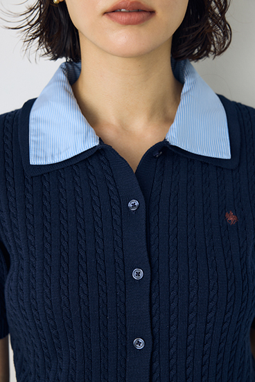 <先行予約>【POLO BCS&times;AZUL】ダブルカラーニット 詳細画像