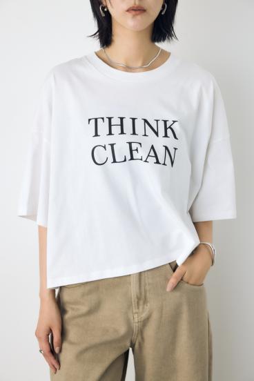 ドロップショルダーロゴ5分袖Tシャツ