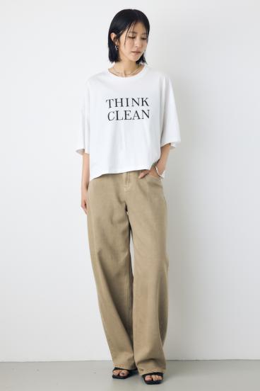 ドロップショルダーロゴ5分袖Tシャツ 詳細画像