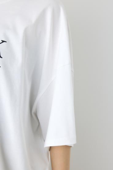 ドロップショルダーロゴ5分袖Tシャツ 詳細画像