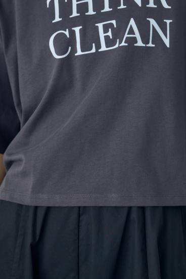 ドロップショルダーロゴ5分袖Tシャツ 詳細画像