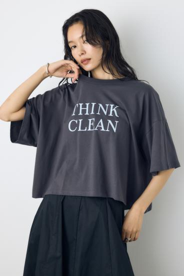ドロップショルダーロゴ5分袖Tシャツ 詳細画像