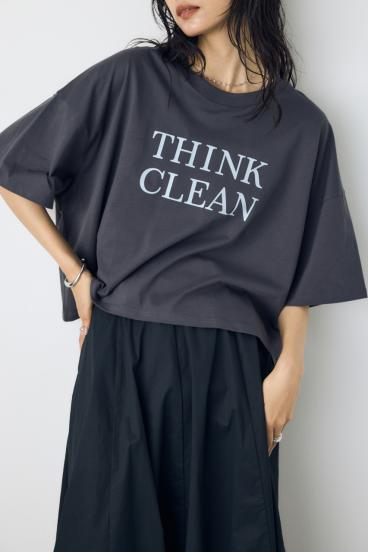 ドロップショルダーロゴ5分袖Tシャツ 詳細画像