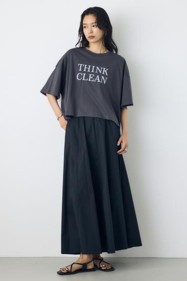 ドロップショルダーロゴ5分袖Tシャツ 詳細画像