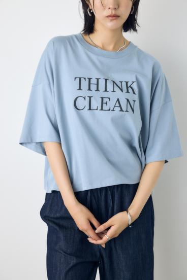 ドロップショルダーロゴ5分袖Tシャツ 詳細画像