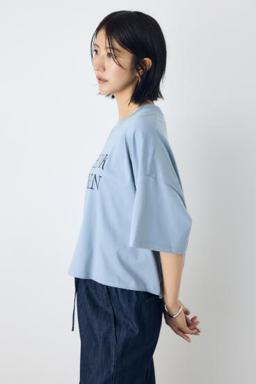 ドロップショルダーロゴ5分袖Tシャツ 詳細画像