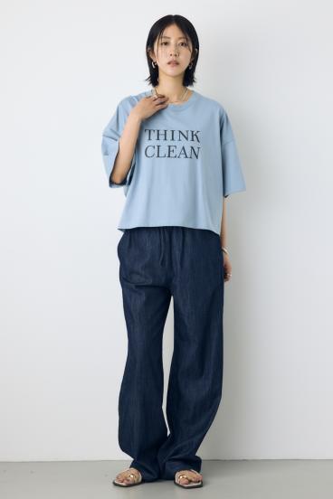 ドロップショルダーロゴ5分袖Tシャツ 詳細画像