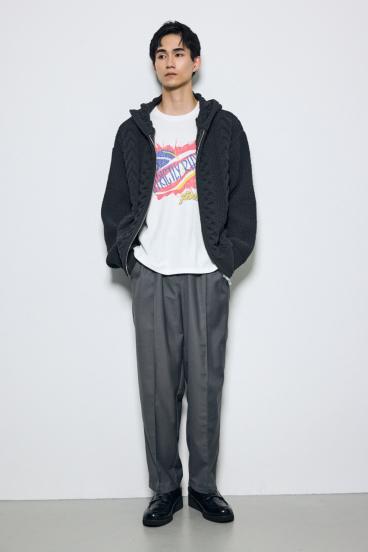【AW先行アイテム】【ぬくもち】ジップアップニットフーディー 詳細画像