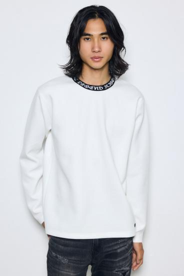 ネックロゴジャガードトップス