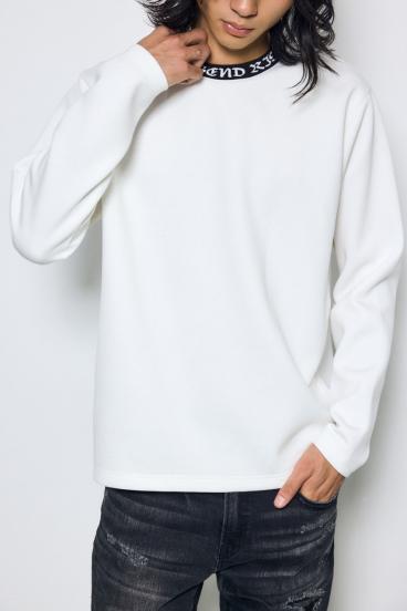 ネックロゴジャガードトップス